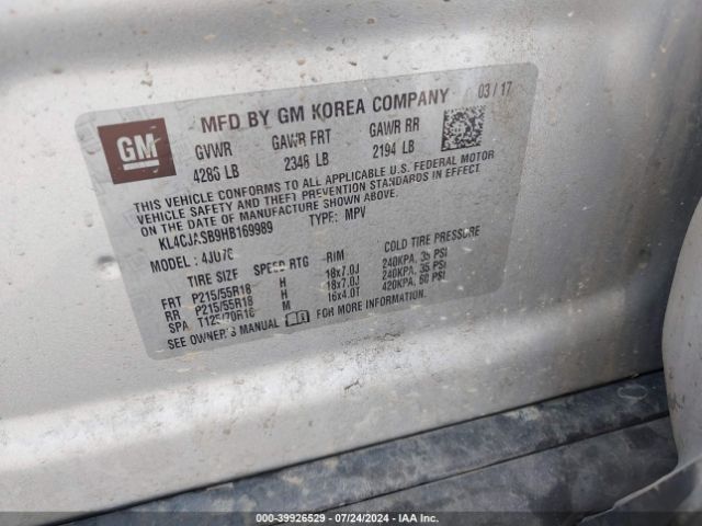 KL4CJASB9HB169989 Buick Encore Preferred