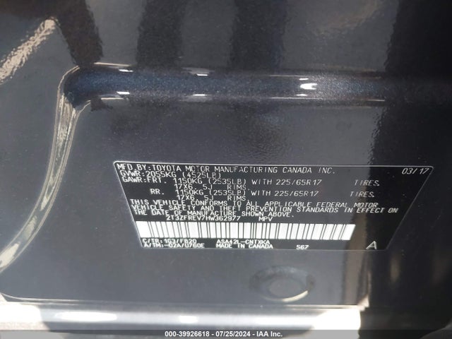 Toyota RAV4 LE 2017 2T3ZFREV7HW362977 Image 9