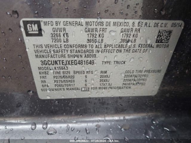 3GCUKTEJXEG481649 Chevrolet Silverado 1500 High Country