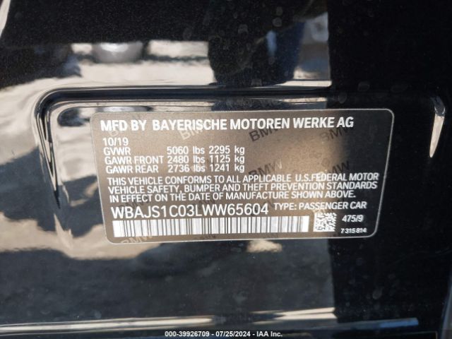 WBAJS1C03LWW65604 BMW 540I