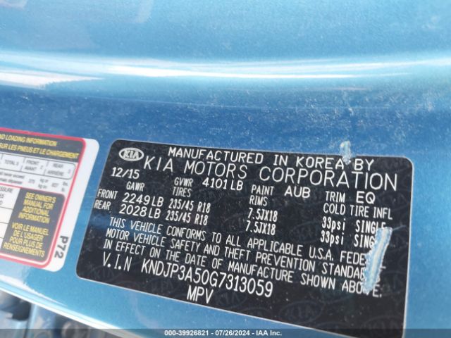 KNDJP3A50G7313059 KIA SOUL +