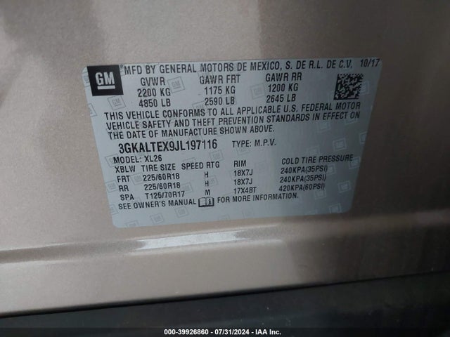 GMC Terrain Sle 2018 3GKALTEX9JL197116 Image 9