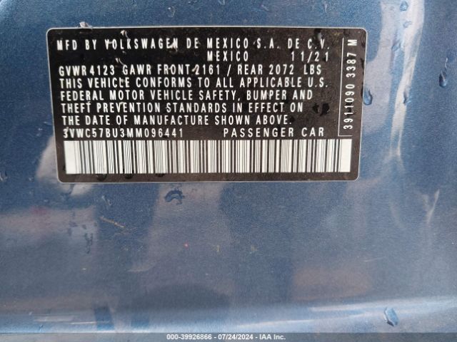 3VWC57BU3MM096441 Volkswagen Jetta 1.4t R-line/1.4t S/1.4t Se