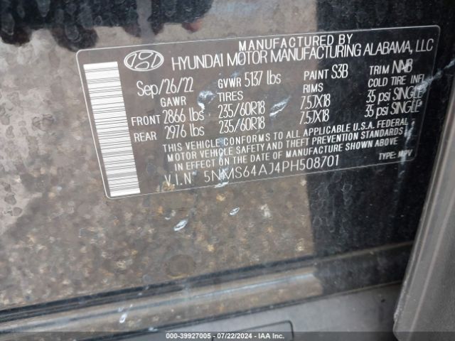 5NMS64AJ4PH508701 Hyundai Santa Fe Xrt