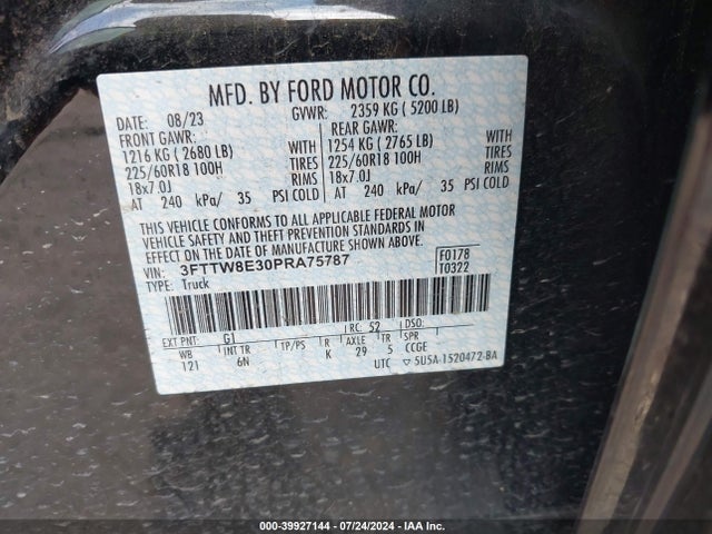 Ford Maverick Lariat 2023 3FTTW8E30PRA75787 Image 9