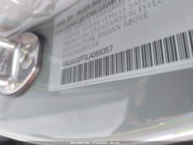 WAUAUGFF5LA099357 Audi A3 Premium 40 Tfsi Front-wheel Drive S Tronic