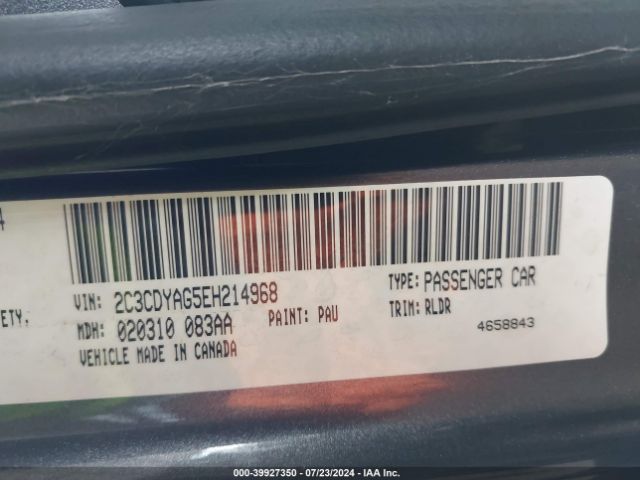 2C3CDYAG5EH214968 Dodge Challenger Sxt Plus