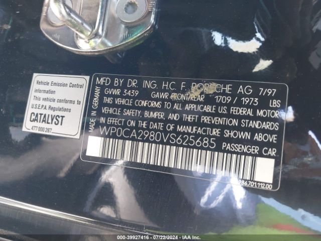 1997 PORSCHE BOXSTER WP0CA2980VS625685 Photo 8