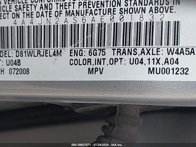 2010 MITSUBISHI ENDEAVOR 4A4JN2AS6AE001832 Photo 8