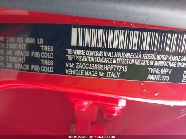 ZACCJBBB5HPF77715 Jeep Renegade Latitude 4x4