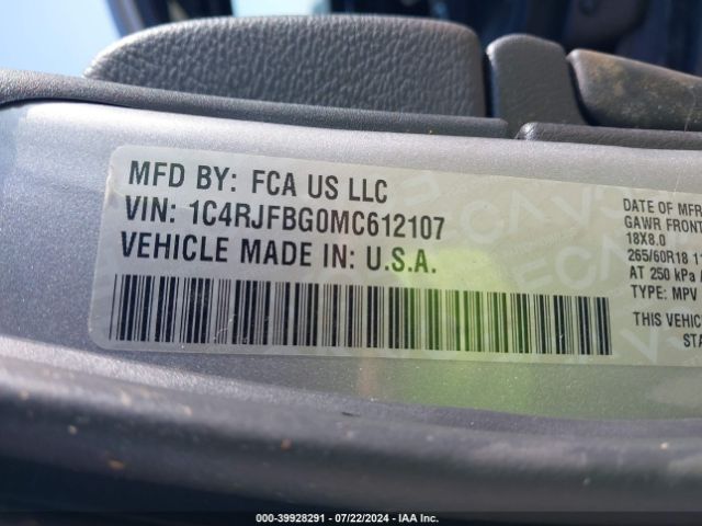 1C4RJFBG0MC612107 Jeep Grand Cherokee Limited 4x4