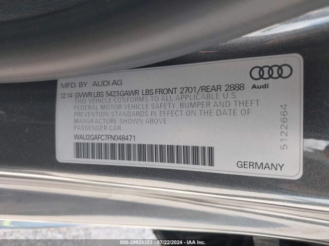 WAU2GAFC7FN048471 Audi A7 3.0t Premium Plus