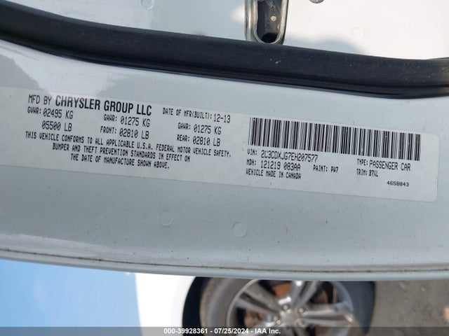 Dodge Charger Sxt 2014 2C3CDXJG7EH207577 Image 9