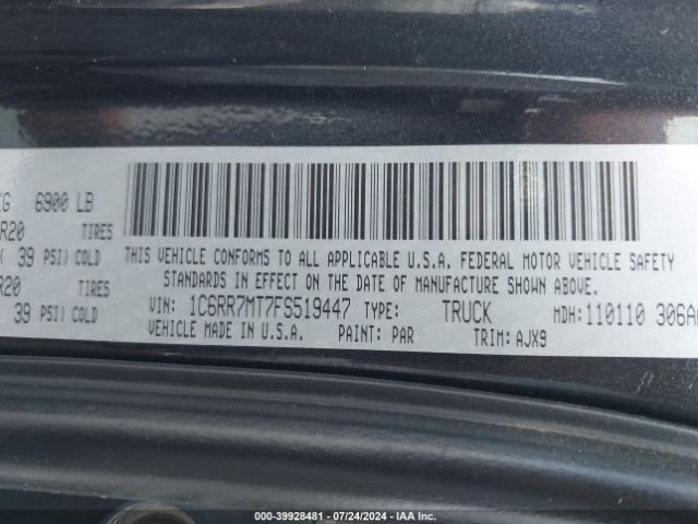 1C6RR7MT7FS519447 RAM 1500 Sport