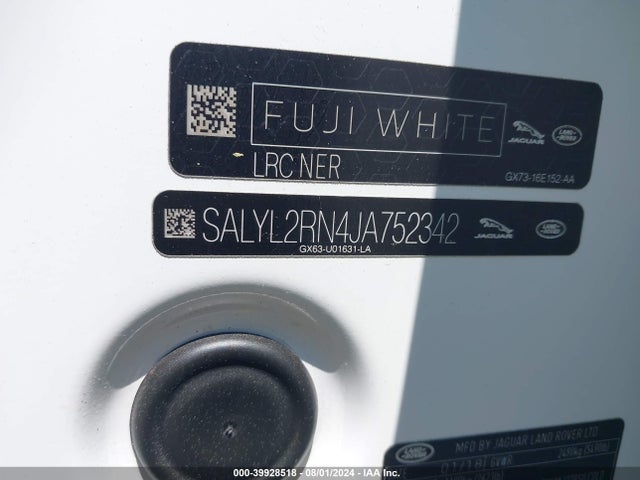 SALYL2RN4JA752342 Land Rover Range Rover Velar D180 Se R-dynamic