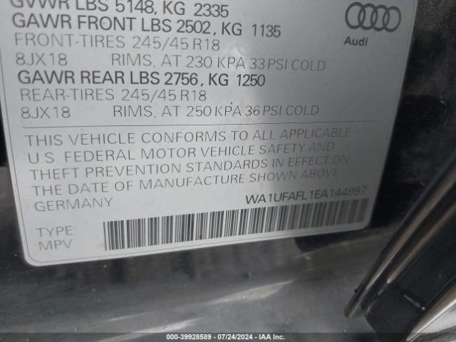 WA1UFAFL1EA144997 Audi Allroad 2.0t Premium