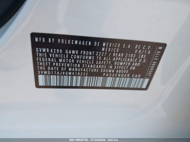 3VWD17AJ6GM419232 Volkswagen Jetta 1.8t Sport