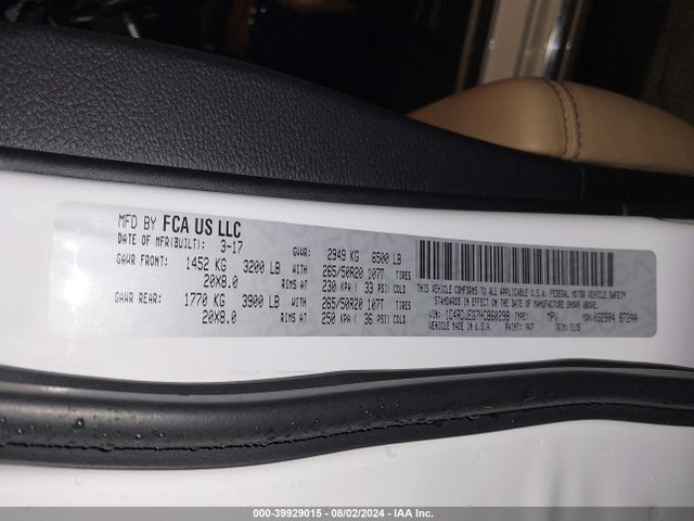 Dodge Durango Citadel Awd 2017 1C4RDJEG7HC860298 Image 9
