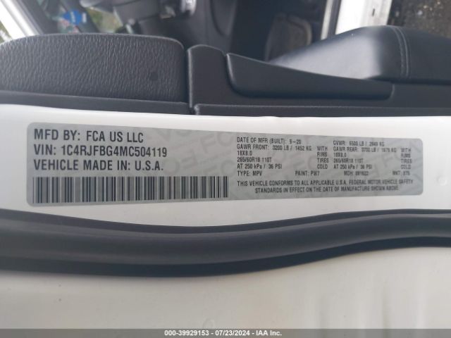 2021 JEEP GRAND CHEROKEE 1C4RJFBG4MC504119 Photo 8
