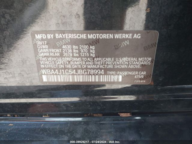 WBA4J1C54JBG78994 BMW 430i Gran Coupe