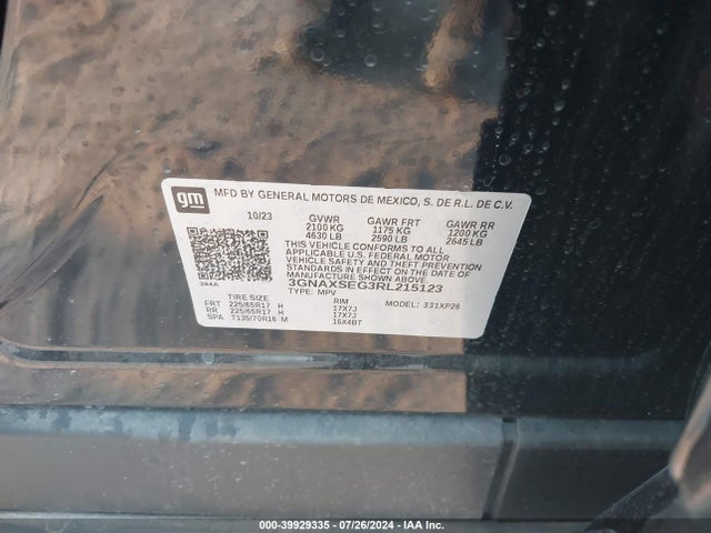 Chevrolet EQUINOX LS 2024 3GNAXSEG3RL215123 Image 9