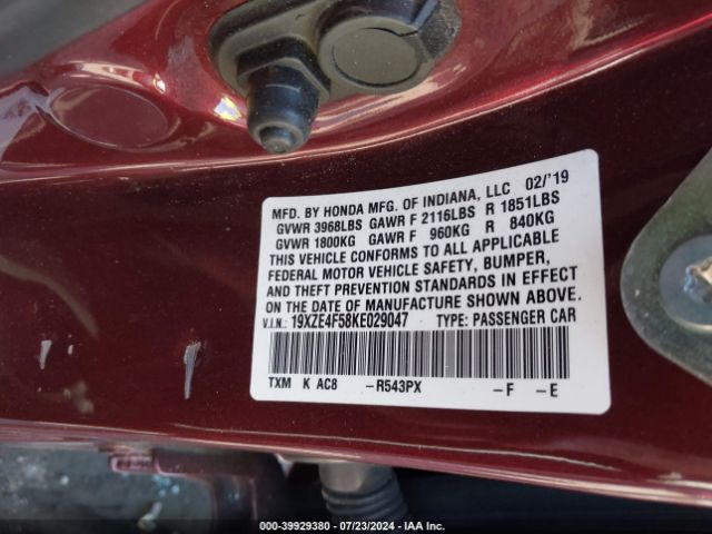 19XZE4F58KE029047 Honda INSIGHT EX
