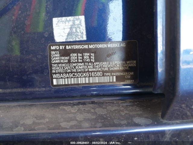 WBA8A9C50GK616580 BMW 320i