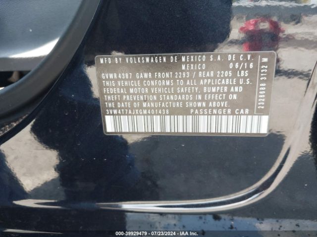 3VW4T7AJXGM401438 Volkswagen Jetta 2.0t Gli Sel