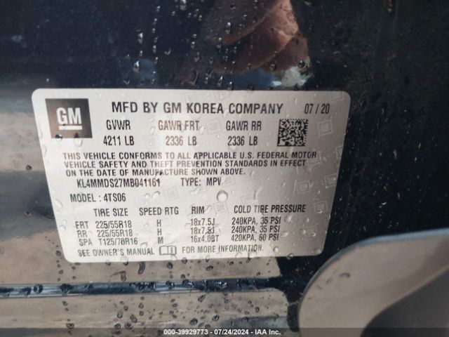 KL4MMDS27MB041161 Buick Encore Gx Fwd Select