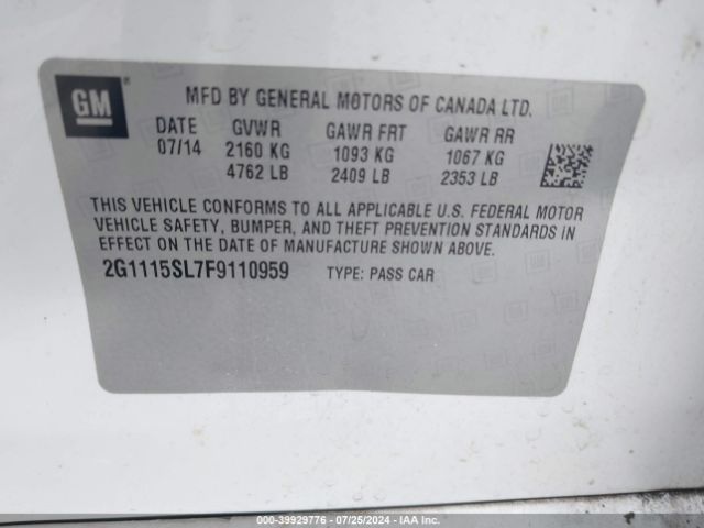 2G1115SL7F9110959 Chevrolet IMPALA 1LT