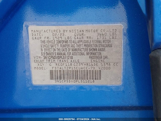 Nissan Kicks Sr Xtronic Cvt 2023 3N1CP5DV0PL511218 Image 9