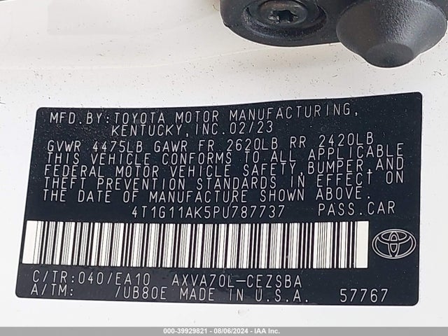 Toyota CAMRY SE 2023 4T1G11AK5PU787737 Image 9