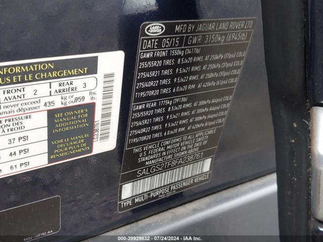SALGS2TF8FA238761 Land Rover Range Rover 5.0l V8 Supercharged