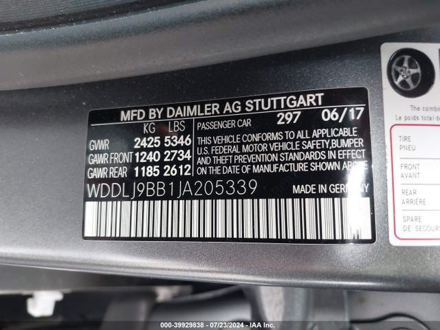 WDDLJ9BB1JA205339 Mercedes-Benz Cls 550 4matic