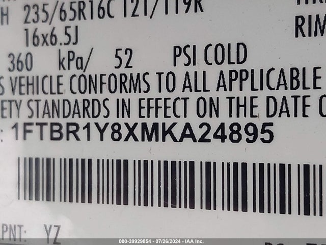 Ford Transit-250 2021 1FTBR1Y8XMKA24895 Image 9