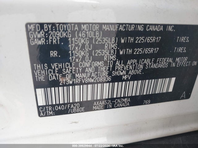 Toyota Rav4 Xle 2022 2T3W1RFV8NW208936 Image 9