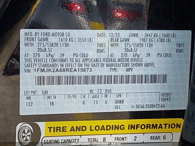 Ford Expedition Limited Max 2024 1FMJK2A88REA15873 Image 9