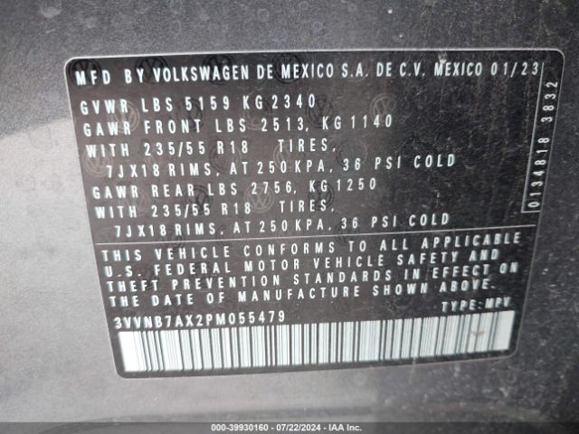 3VVNB7AX2PM055479 Volkswagen Tiguan 2.0t Se