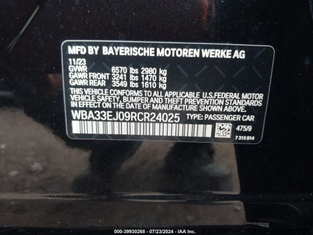 WBA33EJ09RCR24025 BMW 760 I Xdrive