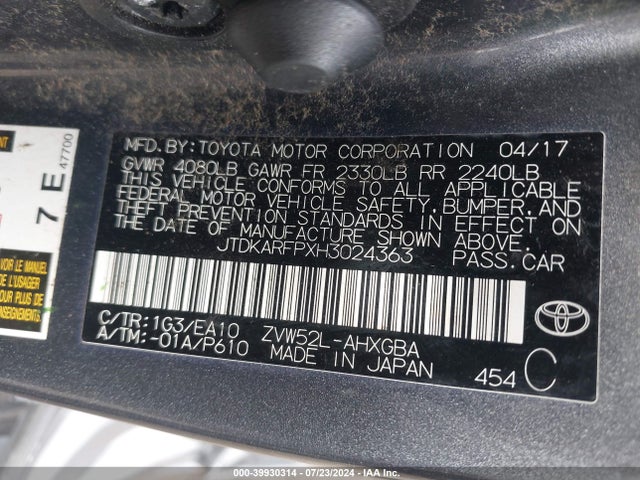 Toyota Prius Prime Premium 2017 JTDKARFPXH3024363 Image 9