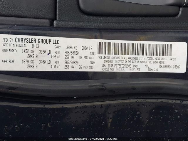 1C4RJFCT9EC251909 Jeep Grand Cherokee Overland