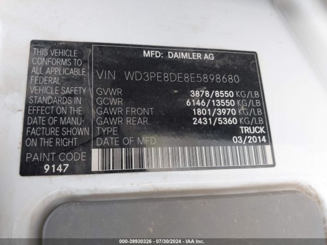 WD3PE8DE8E5898680 Mercedes-Benz Sprinter 2500 High Roof