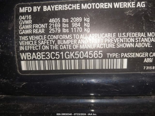 WBA8E3C51GK504565 BMW 328i Xdrive