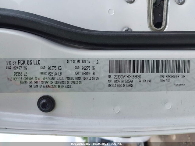 2C3CCAPTXGH190636 Chrysler 300c Platinum