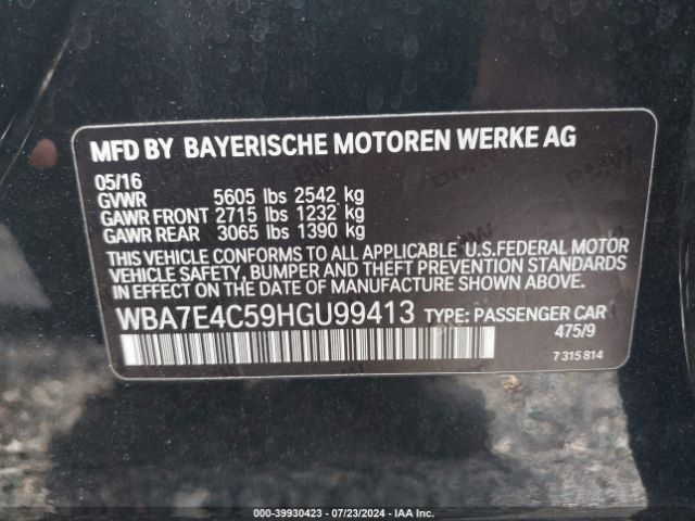 WBA7E4C59HGU99413 BMW 740i Xdrive