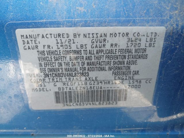 3N1CN8DV4NL823823 Nissan Versa 1.6 S Xtronic Cvt