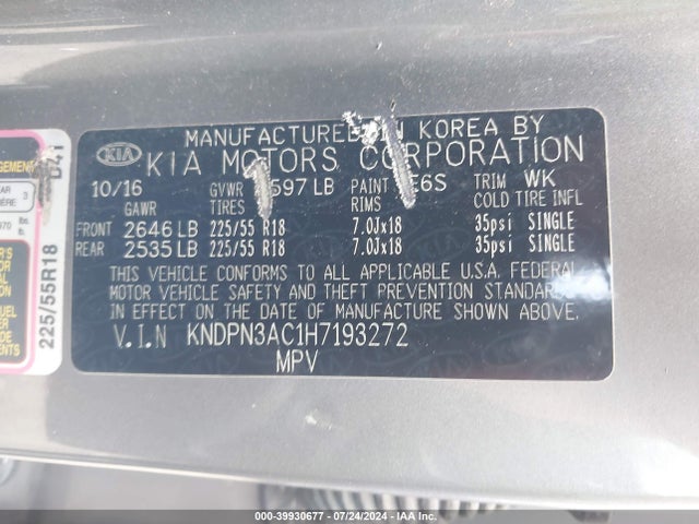 KIA Sportage Ex 2017 KNDPN3AC1H7193272 Image 9