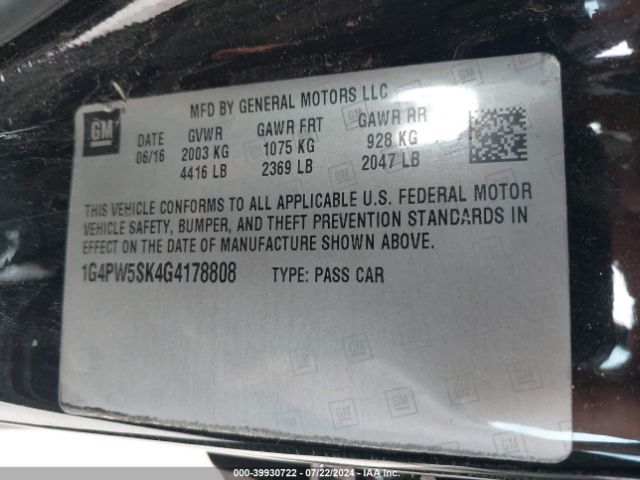 1G4PW5SK4G4178808 Buick Verano Sport Touring Group