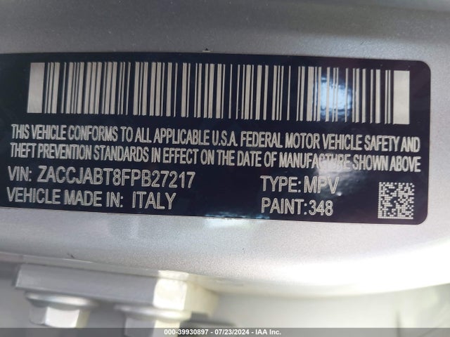 ZACCJABT8FPB27217 Jeep Renegade Latitude