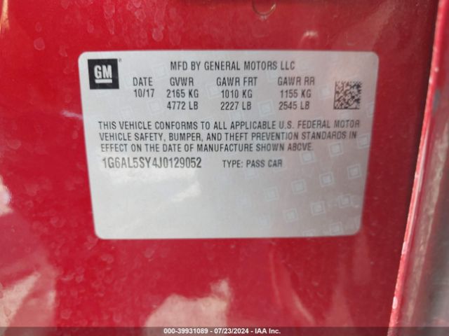 1G6AL5SY4J0129052 Cadillac ATS-V